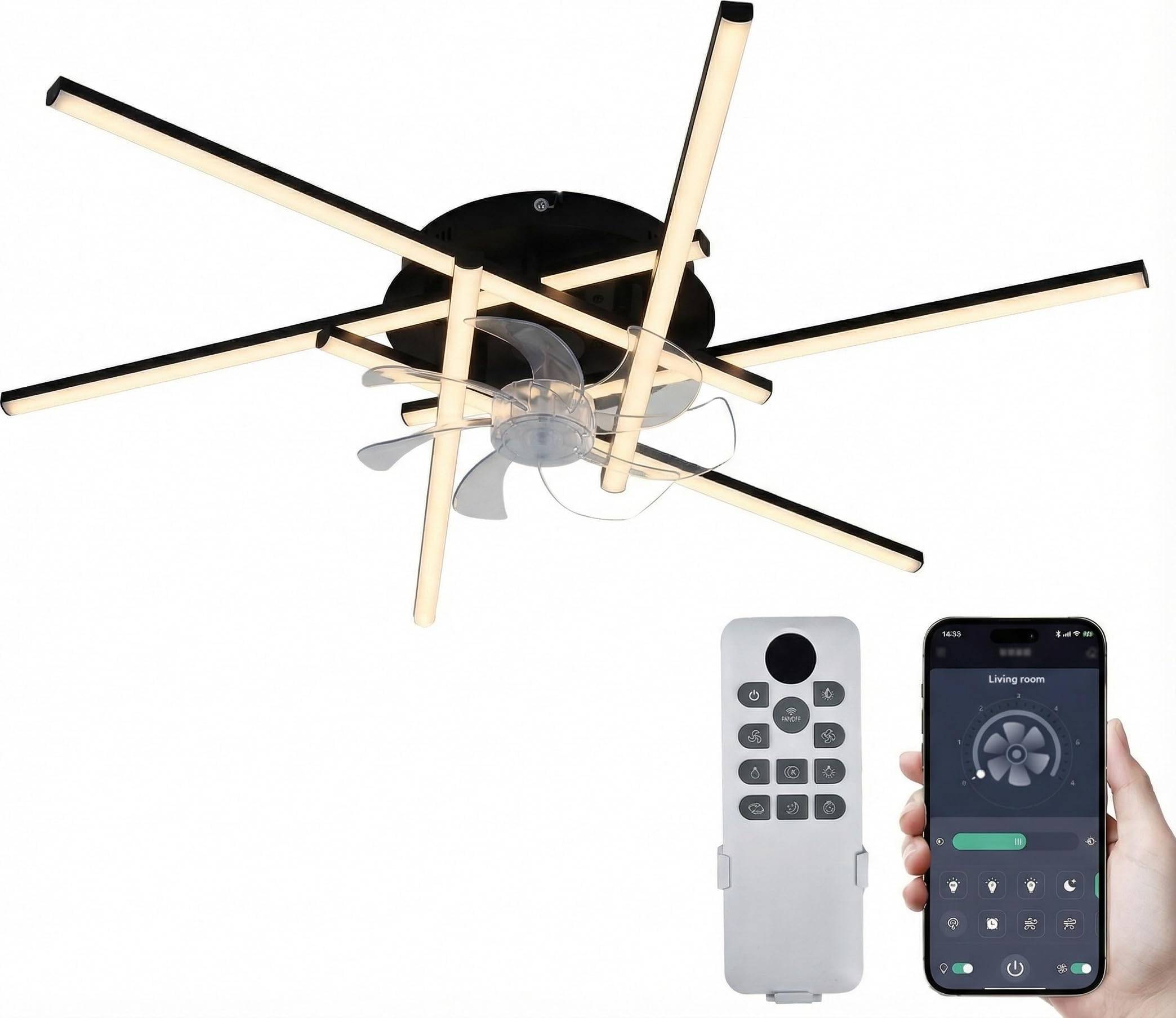 Modern ceiling fans Dexso 32 Inch Modern Ceiling Fan With Lights