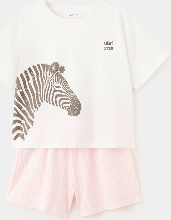 Mango Striped Short Pyjamas - Cream