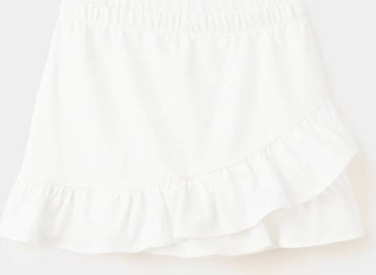 Mango Ruffled Trouser Skirt - White