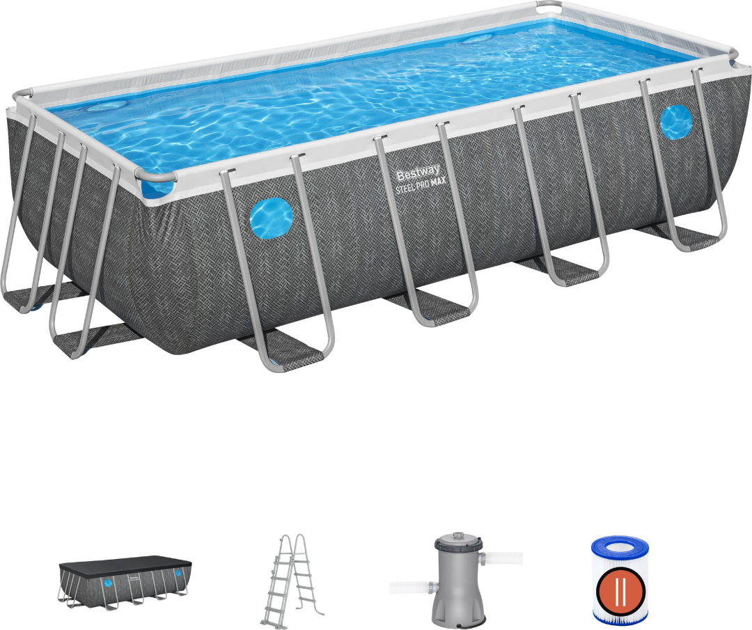 Bestway pro pool 16ft x 8ft x 48 Rectangular Steel Pro Max Splashview