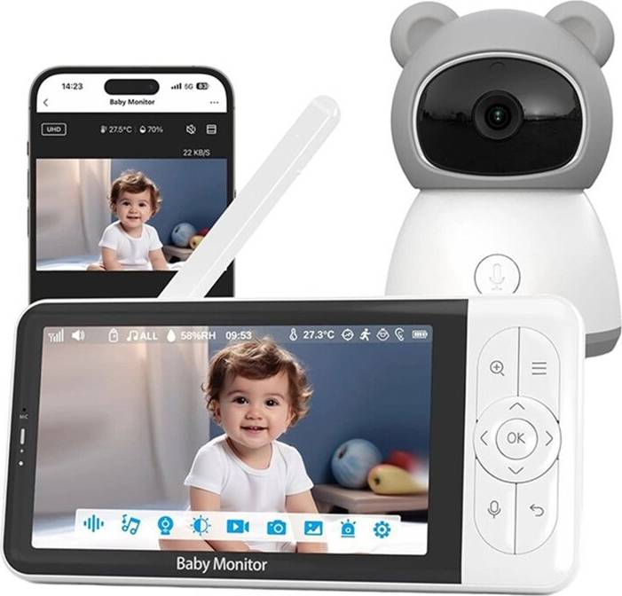 Wireless Baby Monitor 5 Inch 1080P