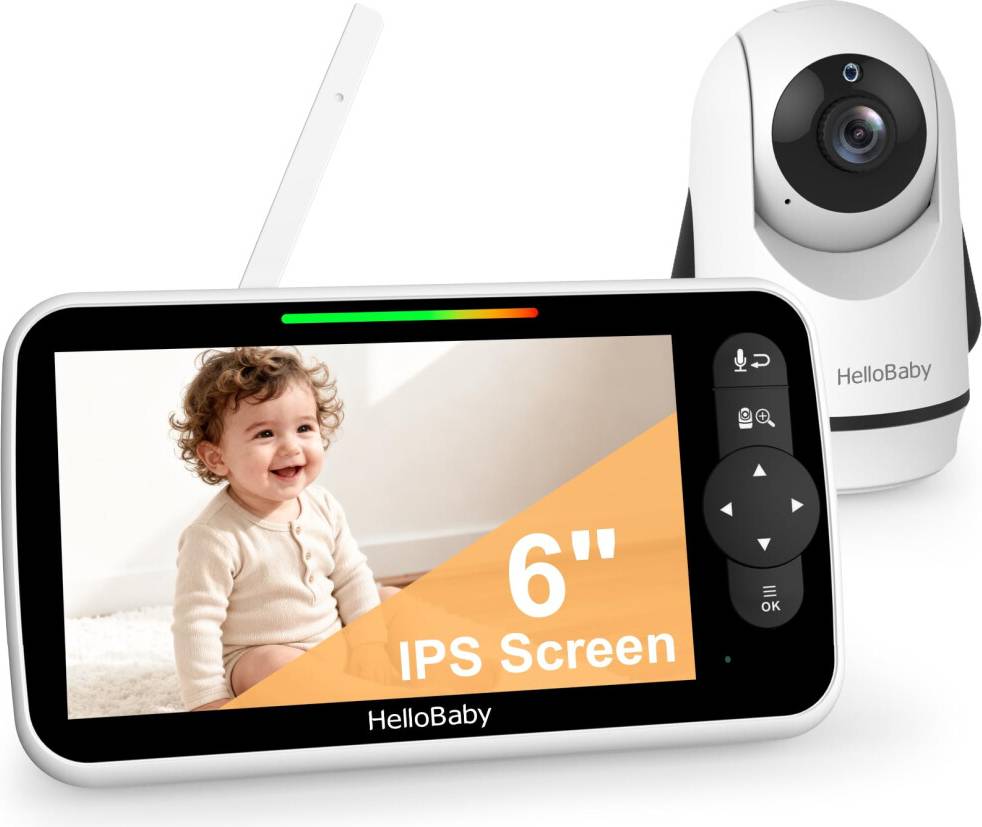 HelloBaby 6-Inch Video Baby Monitor with Camera and Audio