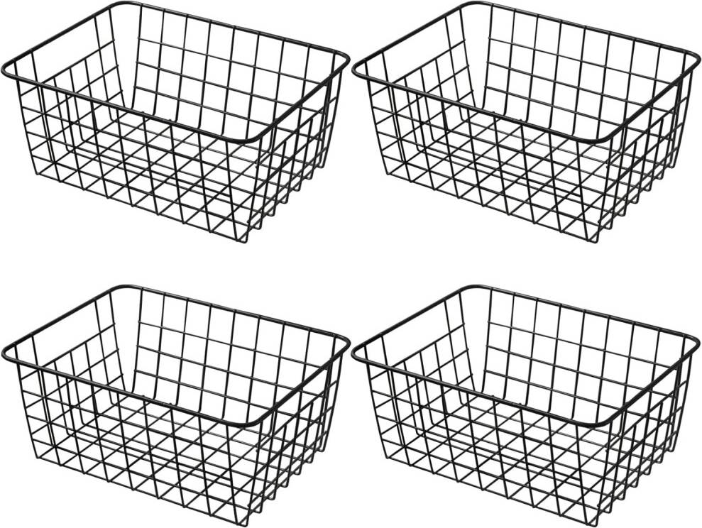 Black under counter freezer Upright Freezer Storage Baskets Set