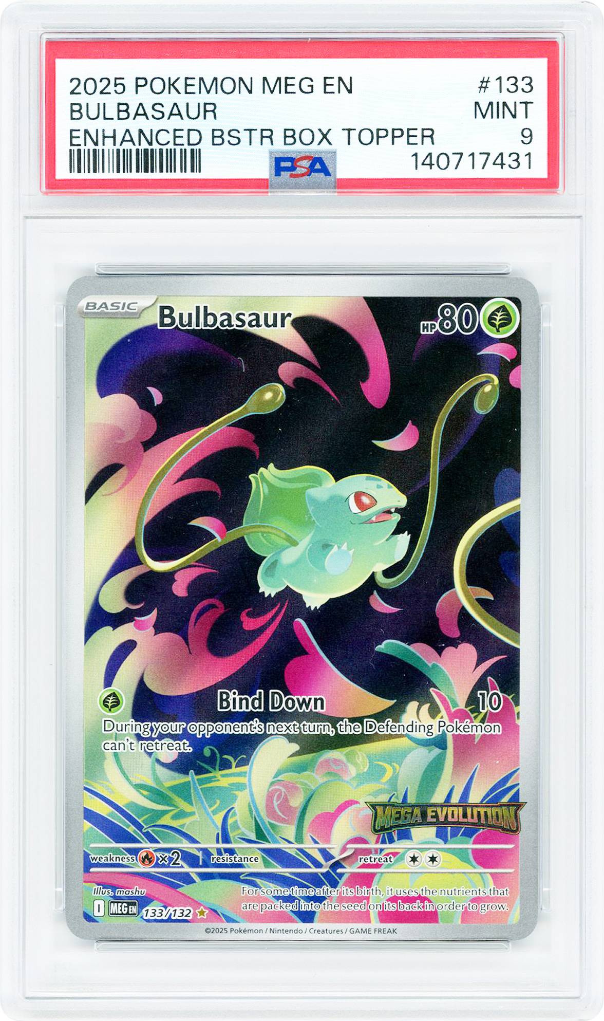 Pokemon mega evolution Fanatics Authentic Bulbasaur 2025 Pokemon Mega Evolution Booster Box Topper