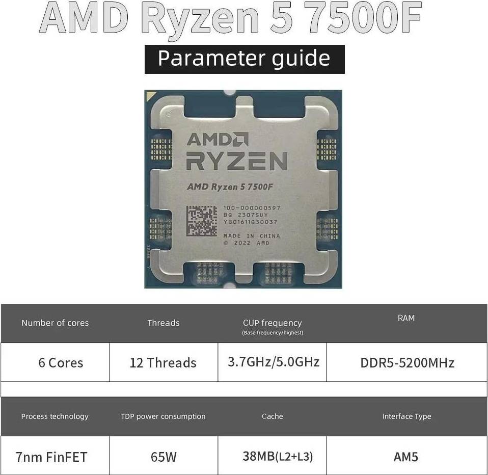 StarTech CPU Gaming Processore Desktop 5 7500F