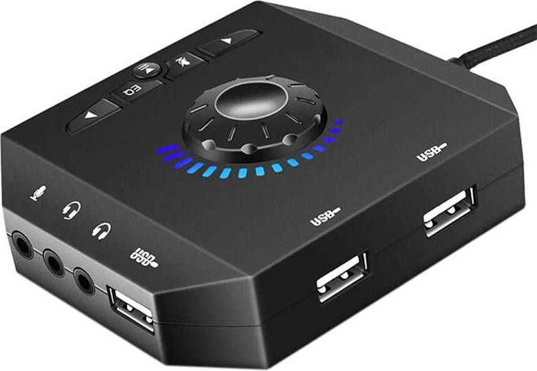 USB External Sound Card Hub Audio Adapter