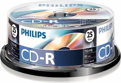 Philips 52x Speed CD-R Blank CDS Spindle 25 Pack