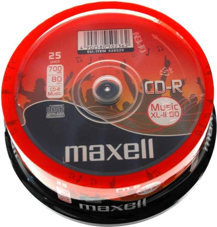 Maxell CD-R80 25 Pack Spindle 25x Speed
