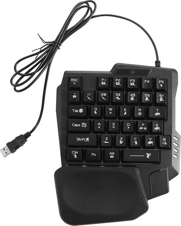 Keyboard backlit USB Single Hand Keyboard Backlit Ultra-Slim One Handedly Keyboard
