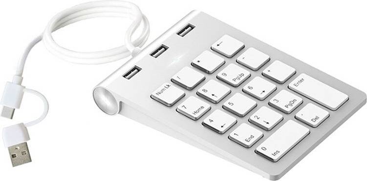 Numeric Keypad Keyboard 18Keys Type-C Usb Hub