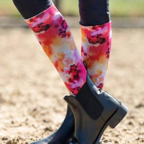 HKM Ridstrumpor Essentials - Röd/Rosa