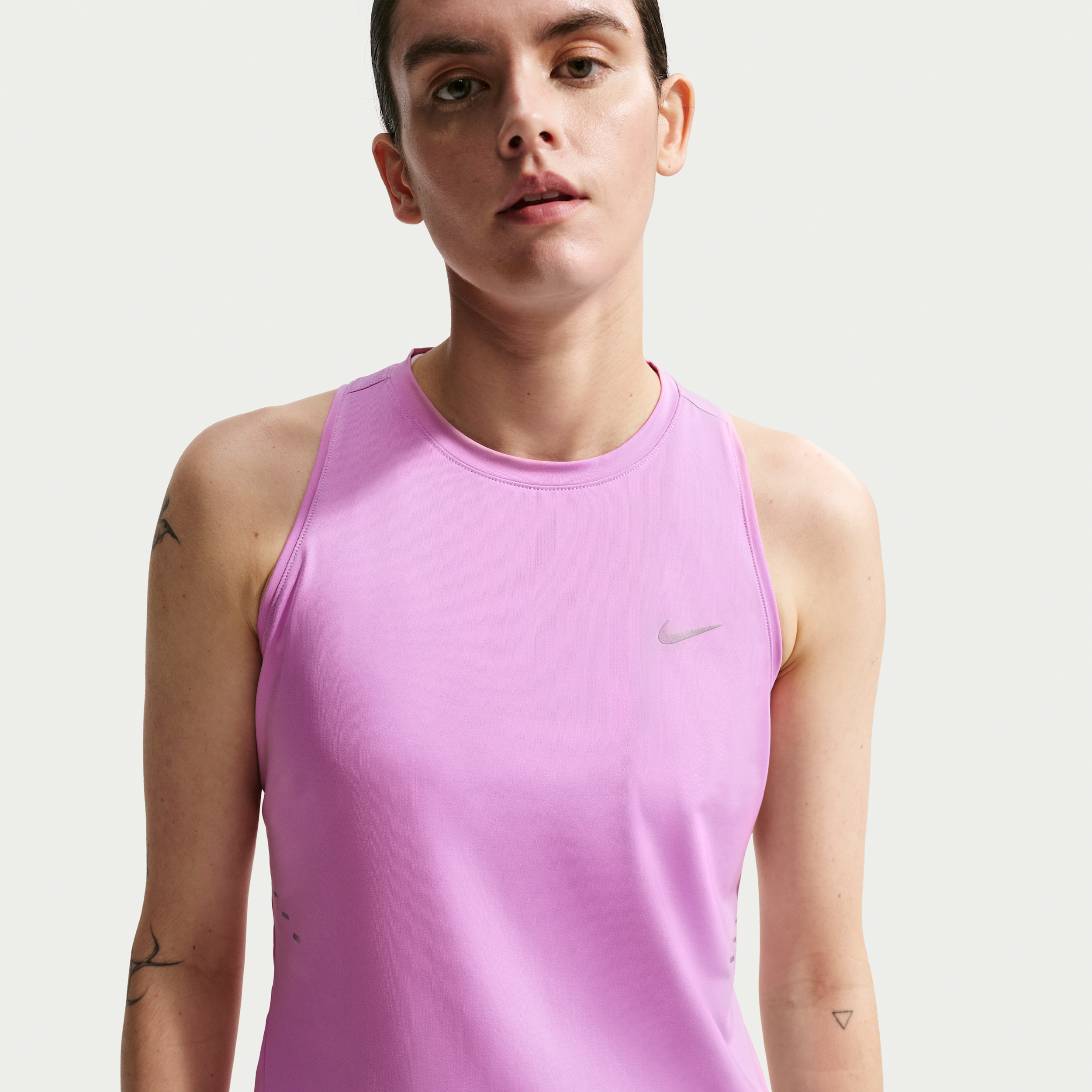 Nike Dri-Fit Racer Back Tank Top - Magenta/Silver