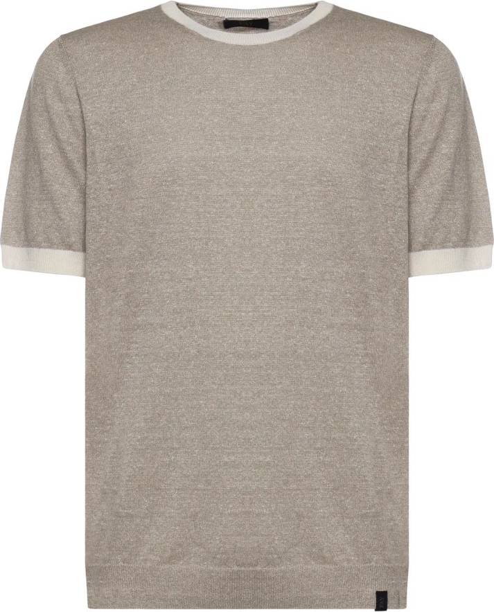 T-Shirt Ribbad Kant Rund Hals Toppar - Bomull