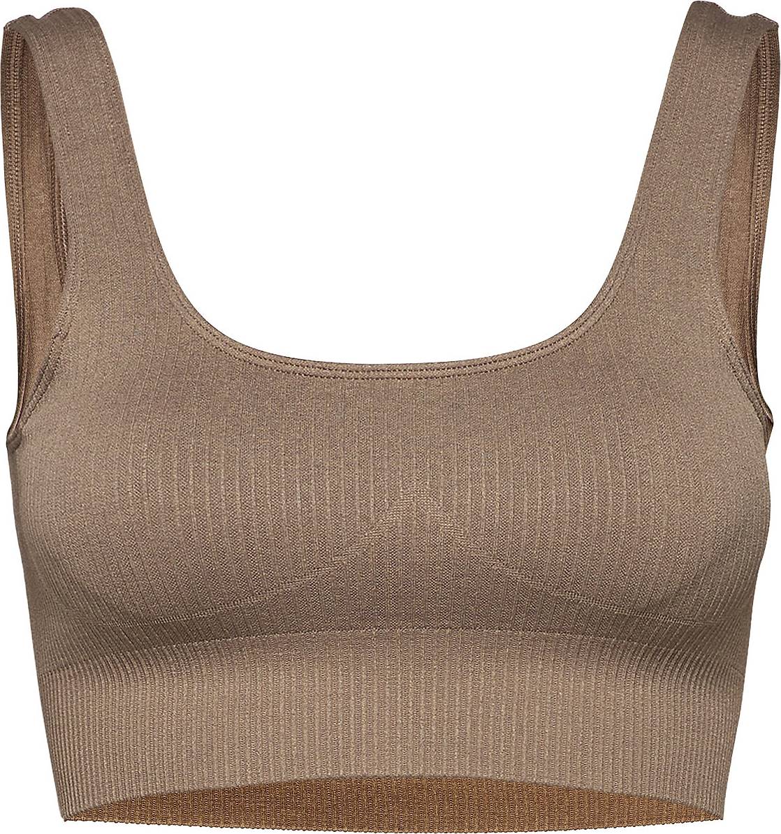 Espresso Ribbed Seamless Bra - Beige