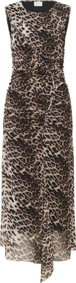 Gestuz Leopard Butter Yellow Rynket Kjole - Sort