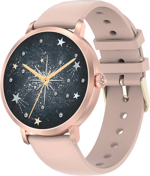 AMOLED Smart Watch RNCYN 1.36 Inch Pink Silicone