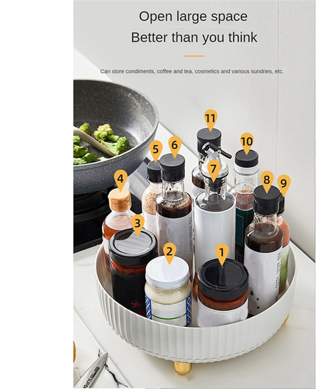 Saudism Kitchen Storage Rotating Shelf
