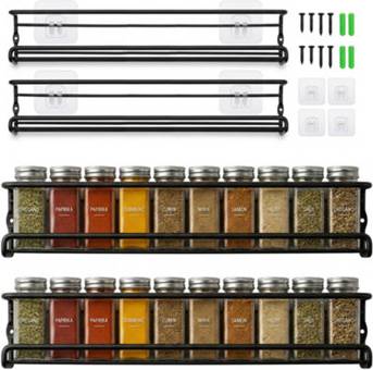 B&Q 2Pcs Spice Rack Organizer Wall Mounted