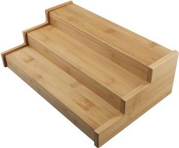 Sodial 3-Tier Non-Expandable Bamboo Spice Rack Step Shelf