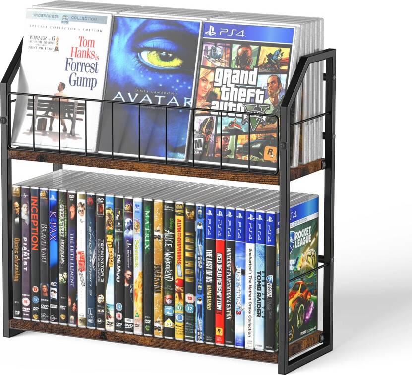 2 Tier 56 Capacity DVD Rack Storage Holder