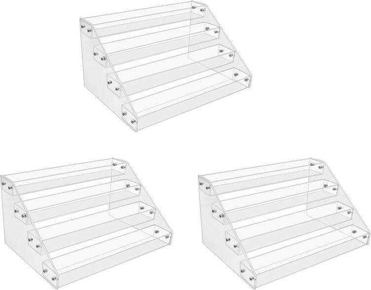 3X 4Tier Clear Acrylic CD Storage Rack