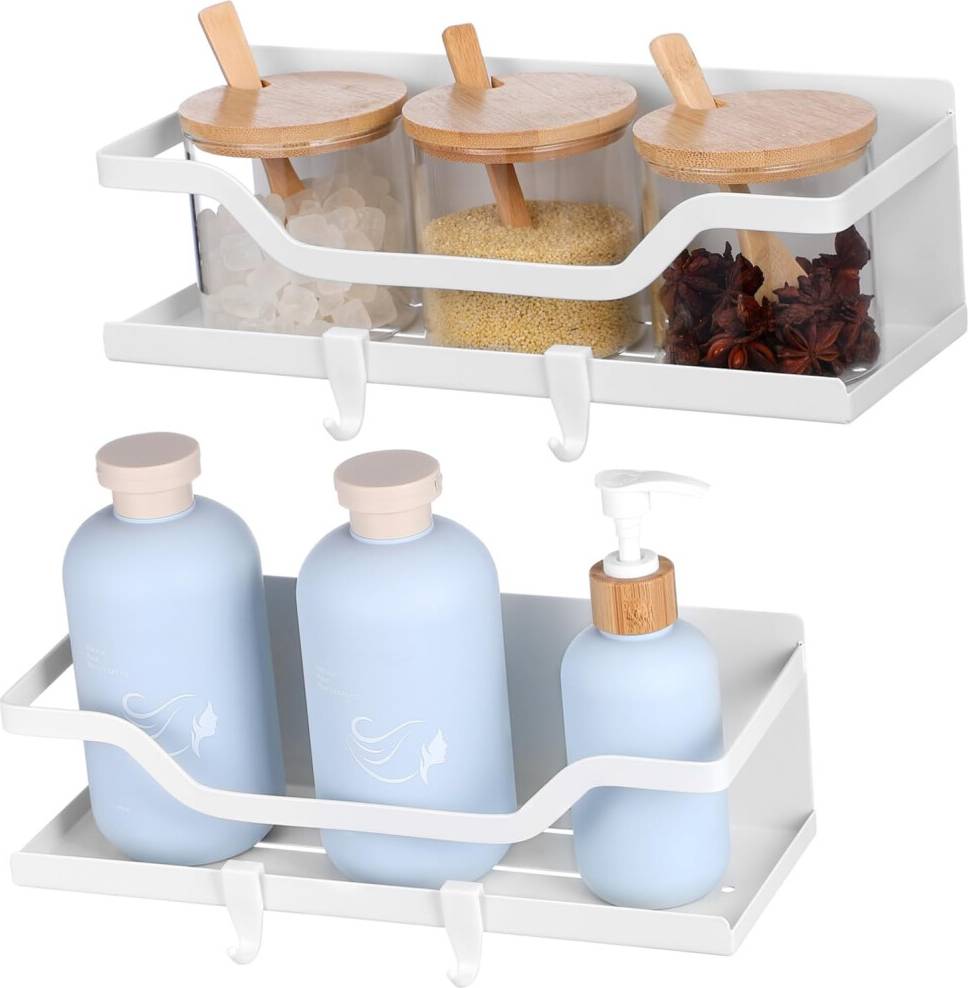 HKHBJS Wooden Seasoning Rack Expandable Kitchen Spice Shelf