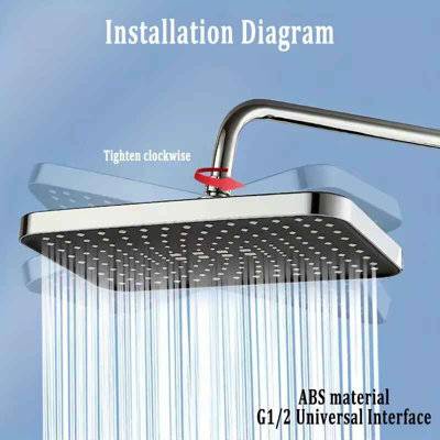 B&Q Rainfall Shower Head 12 Inch Abs