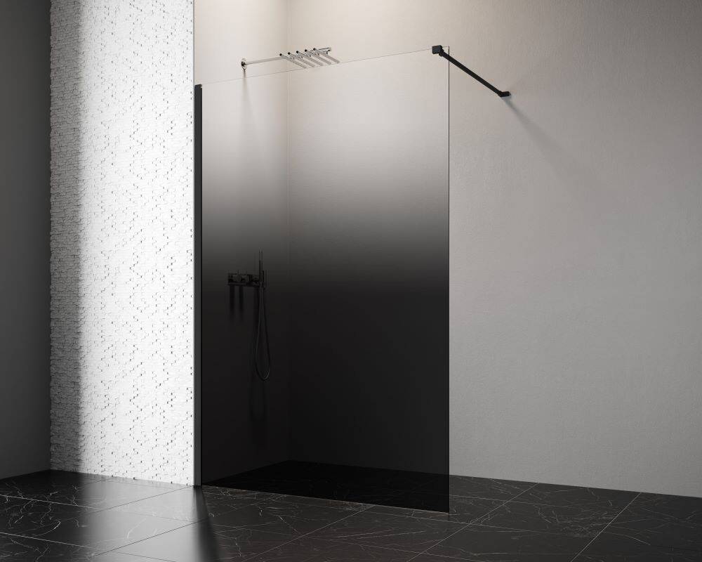 Walk-In Gradient Brusevæg 900 mm - Sort