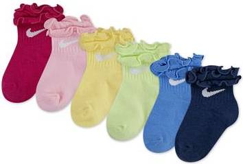 Nike 6Pk Inf Todd Ruffle Sock - Multi/Patterned
