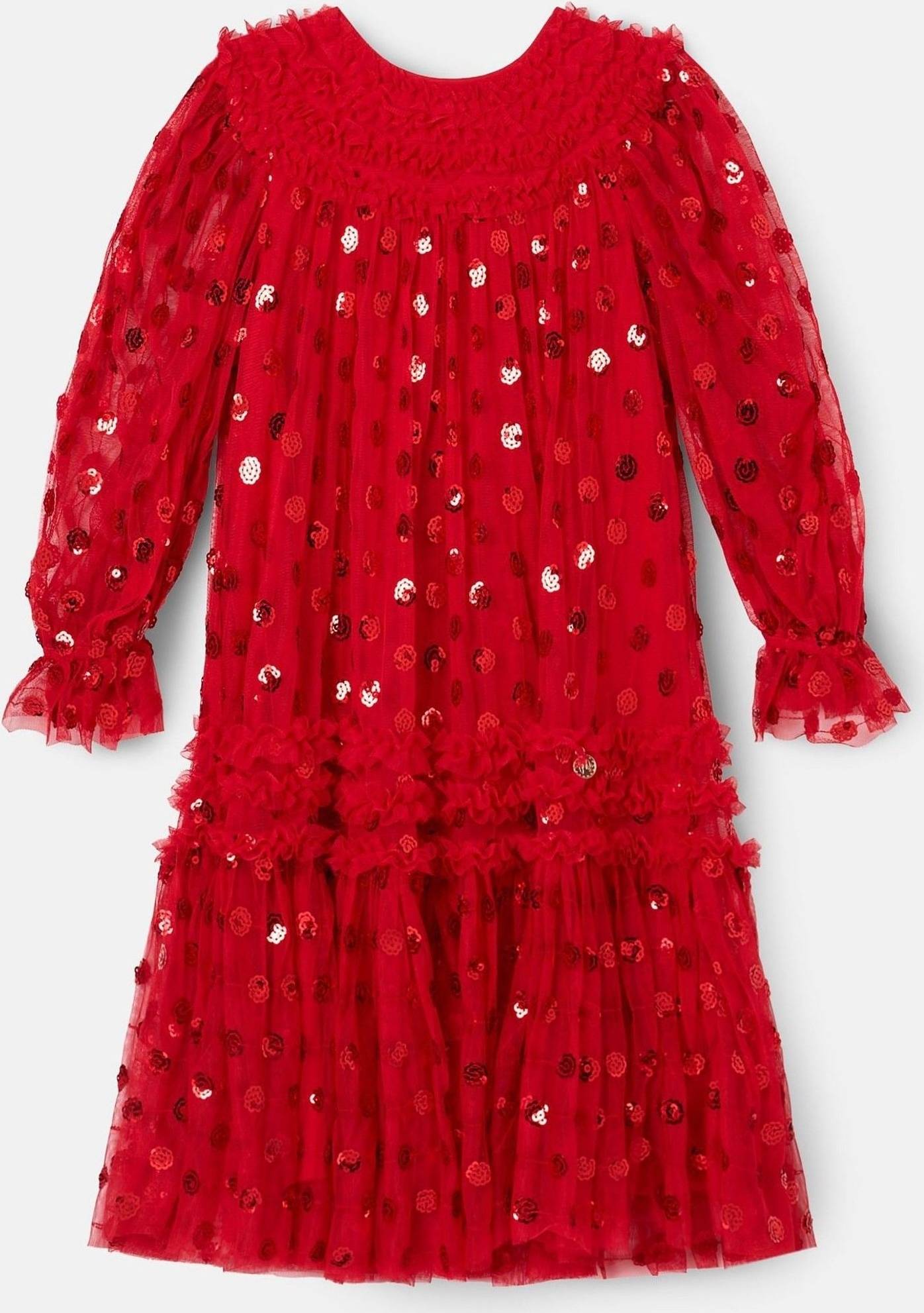 Angel & Rocket Red Verity Ruffle Mesh Dress