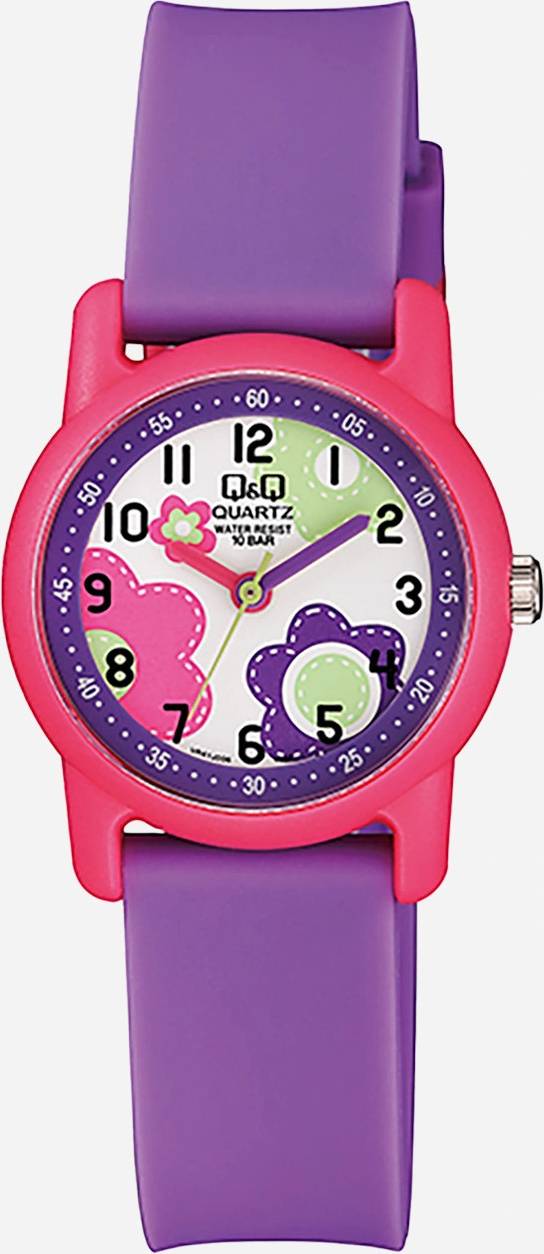 Kids Barnklocka Vit Rosa Lila Gummiband