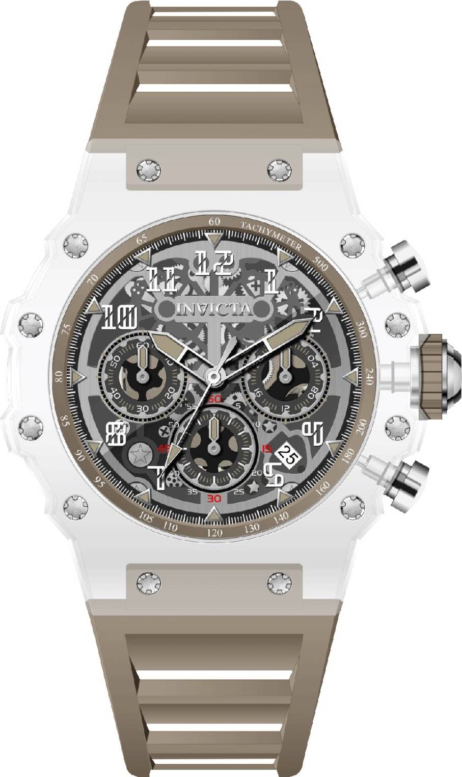 Invicta Racing Akryl Herrklocka 43 mm Vit