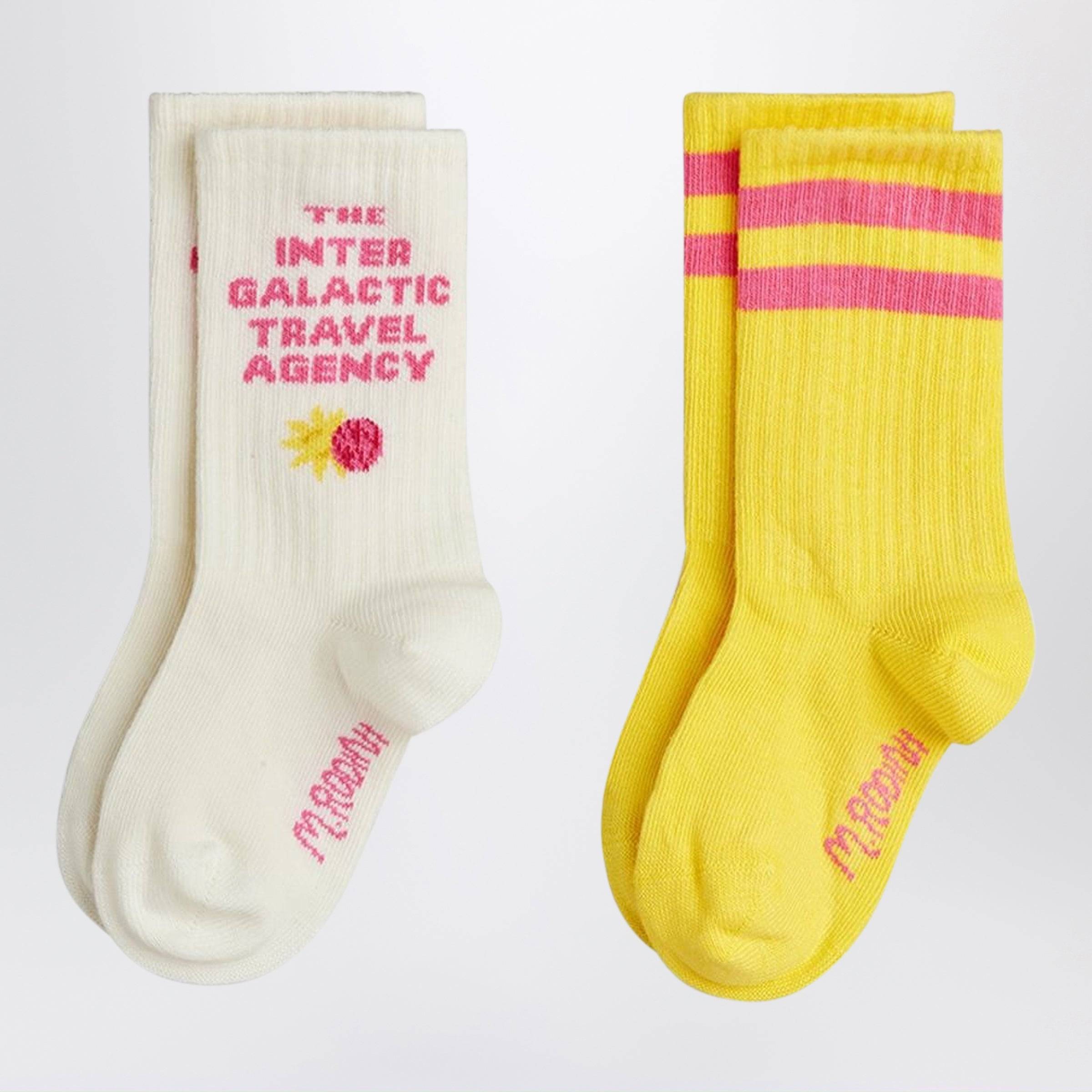 Mini Rodini Intergalactic 2-Pack Socks - Yellow