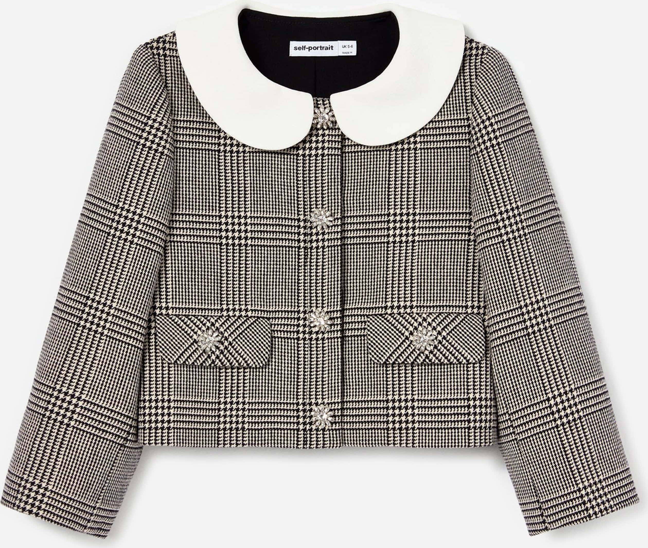 Girls Check Jacket - Black