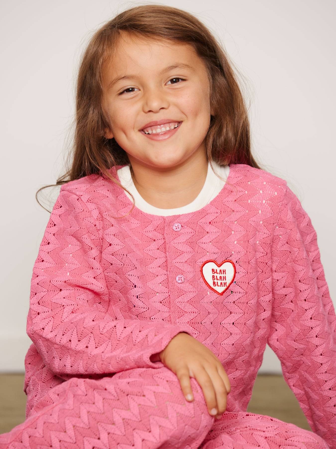 Mini Rodini Lace Patch Cardigan - Rosa