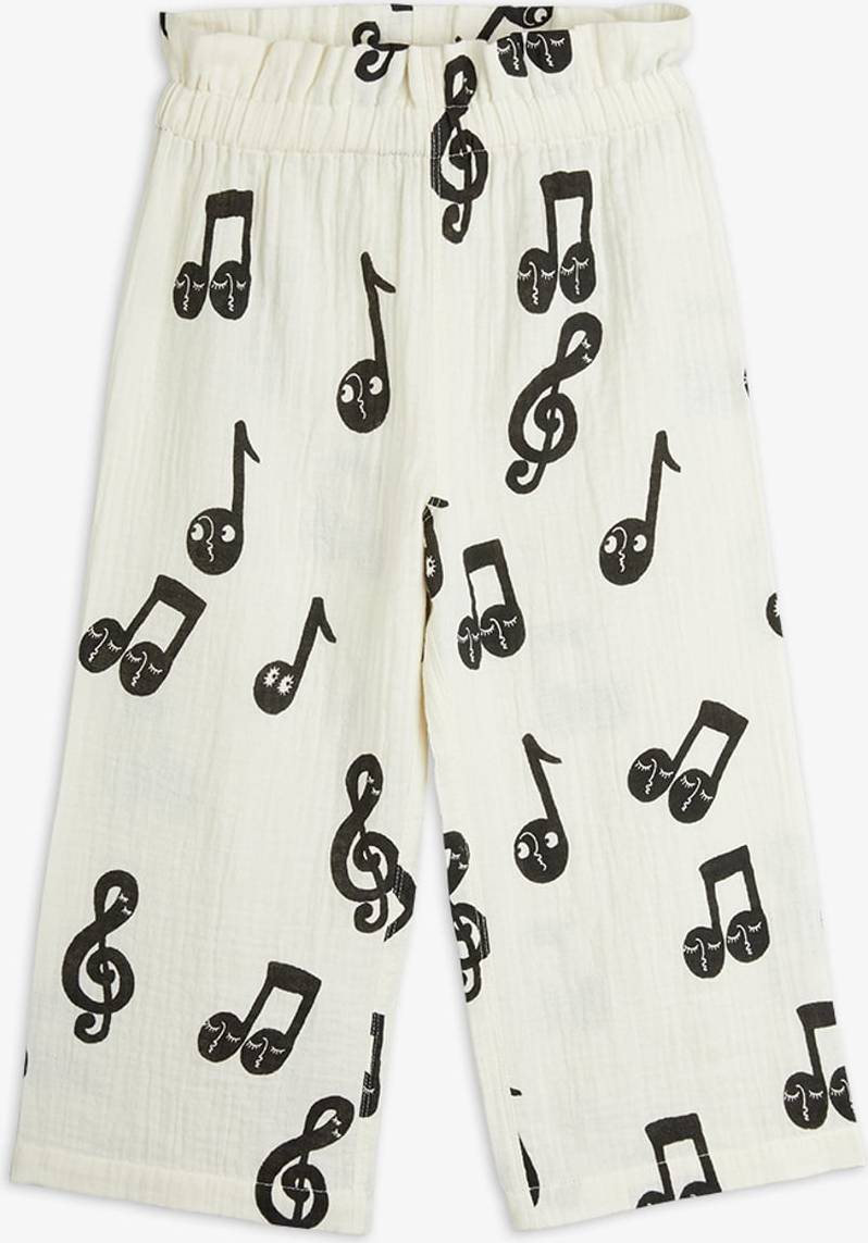 Mini Rodini Note Muslin Byxor - Vit