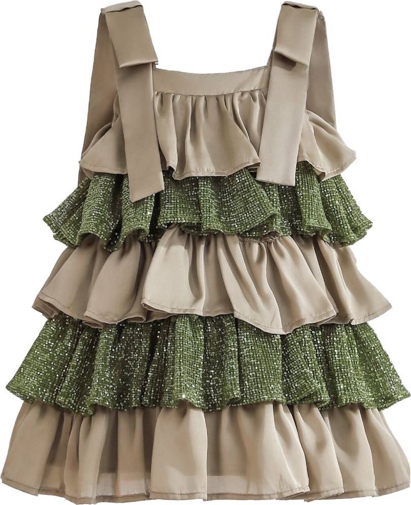 Bellamy Ruffled Sequin Embellished Dress - Neutral