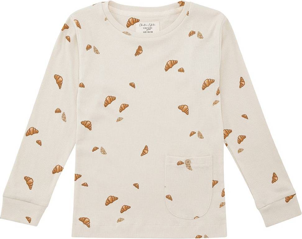 Vacvac Ello Rib Mini Croissant Love Bluse