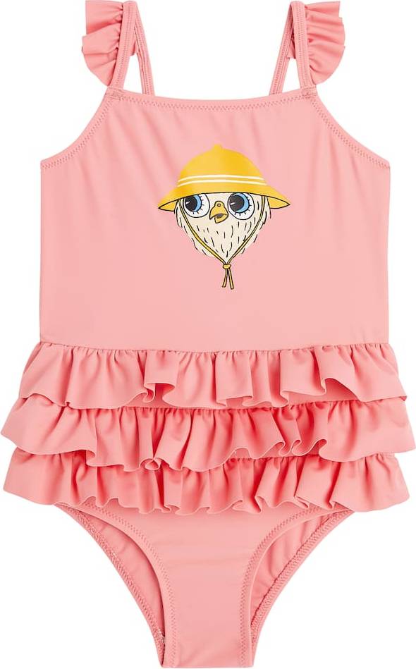 Printed Ruffle-Trimmed Swimsuit