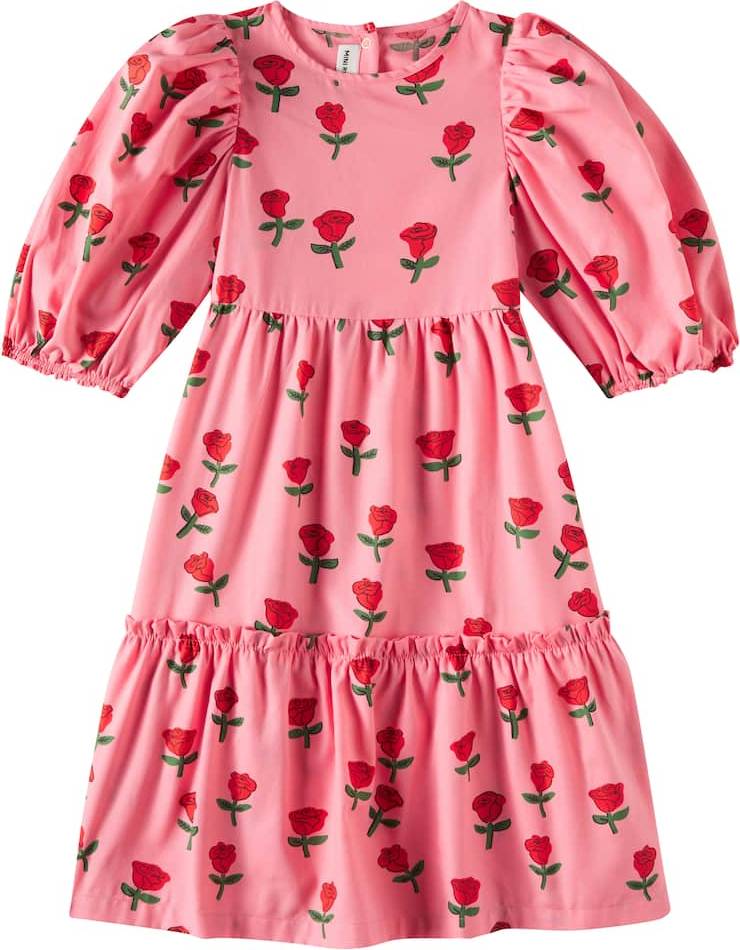 Mini Rodini Roses Puff-Sleeve Cotton Dress