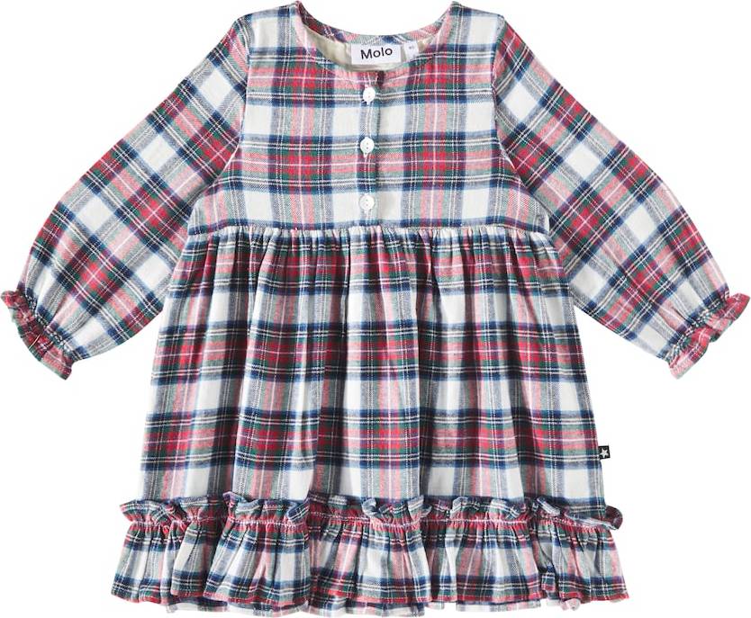Molo Checked Ruffled Cotton Dress