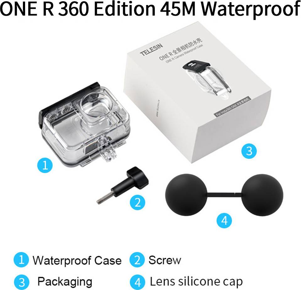 Insta360 one r Telesin Undervattenshus 45M Insta360 ONE R