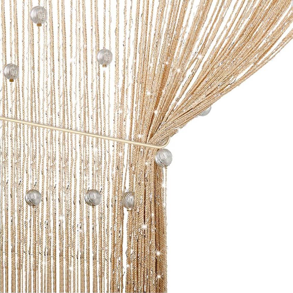 Silver curtains for living room Versatile Flat Silver Ribbon Curtain