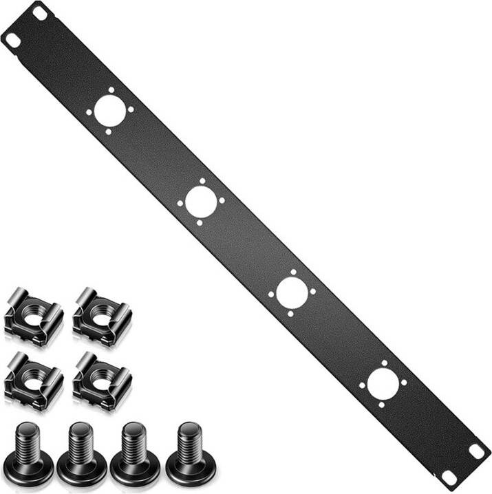 4-Hole 1U Audio Rack Panel