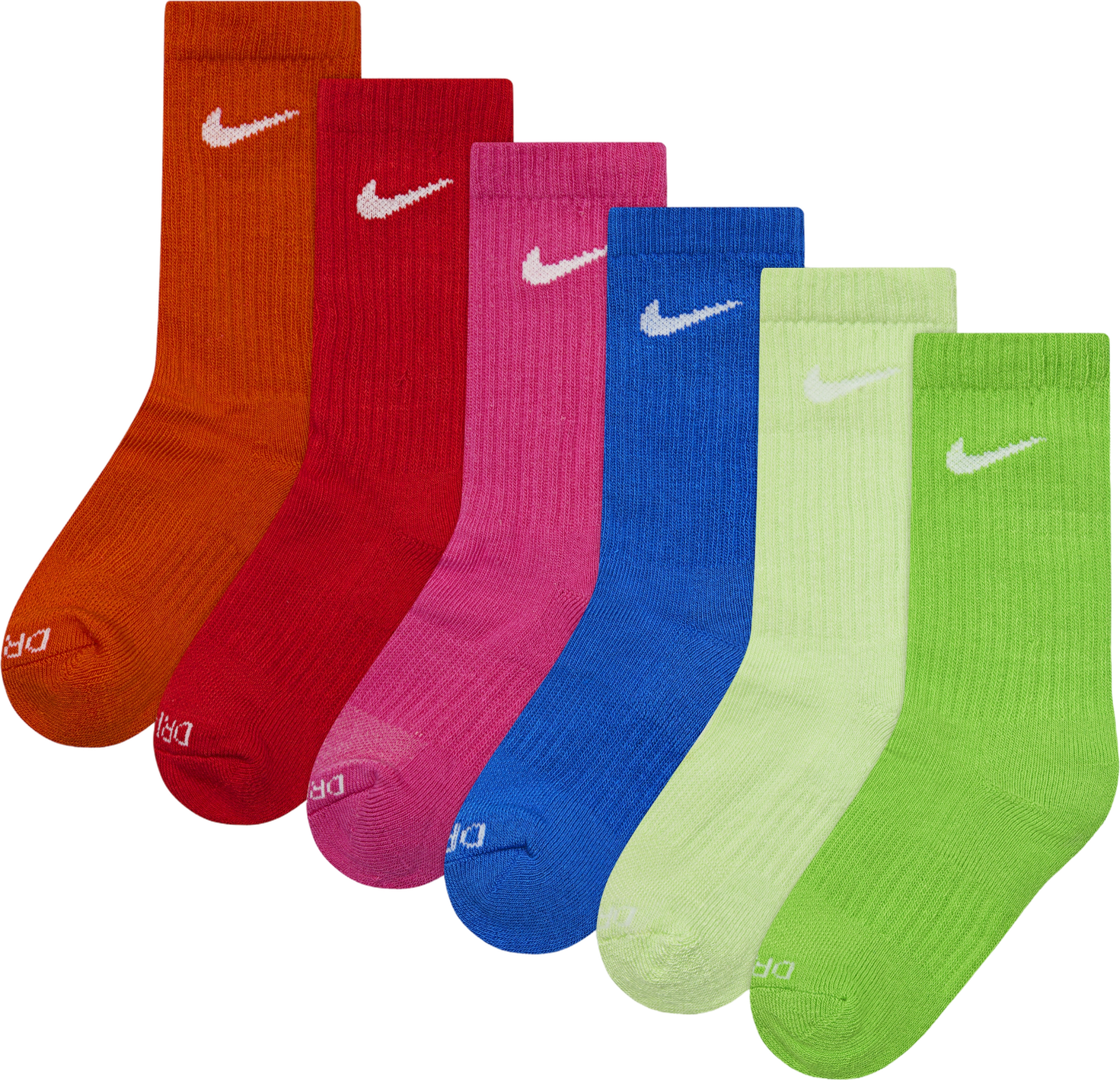 Nike Multi Neons Performance Crew Socks 6 Pack