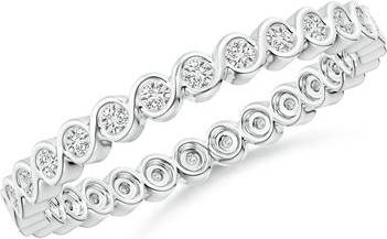 Diamond eternity rings Angara Bezel-Set Diamond Eternity Stackable Ring Platinum