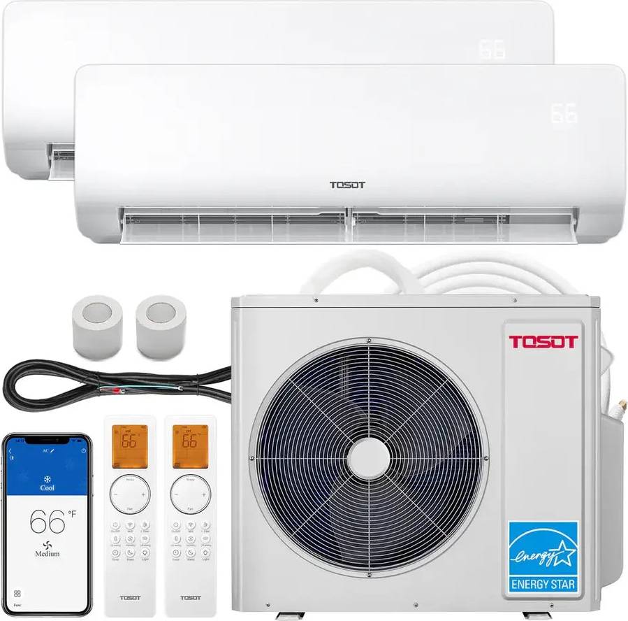 Split system air conditioner Tosot Cosmo Smart Dual Zone Heat Pump Mini Split Air Conditioner System