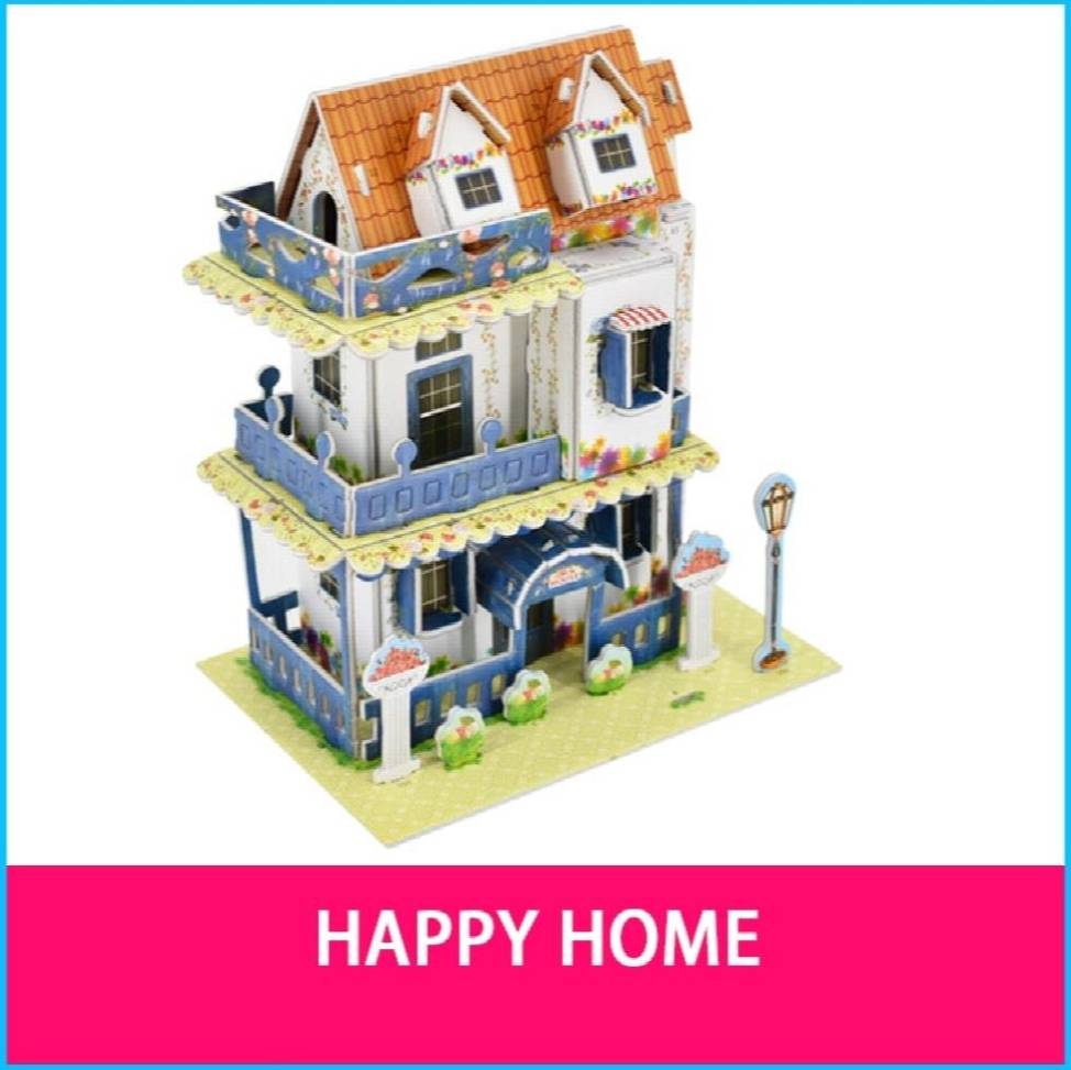3D House Puzzle Paper Model Kit