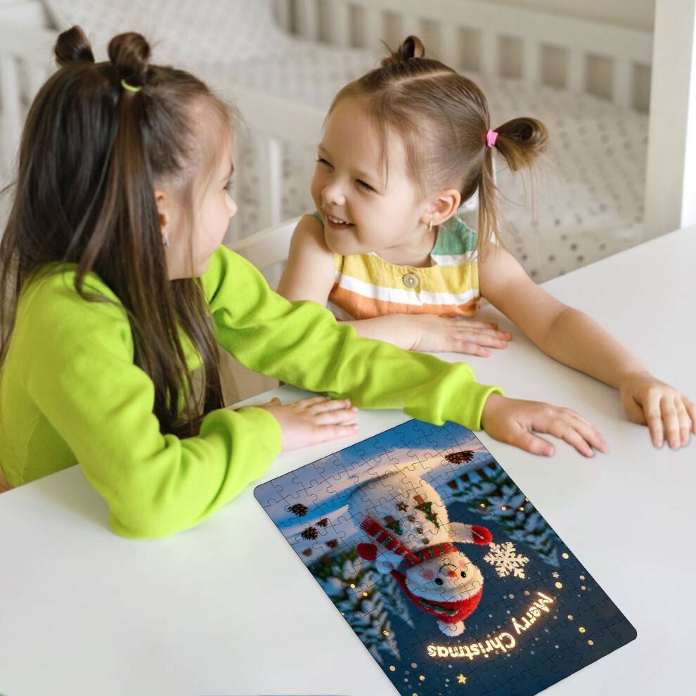 2 Pcs Christmas Puzzles with Stackable Crayons