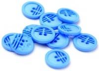 Dill Round Retro Buttons Blue